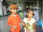 Amani & Malaika at the Krabi Airport