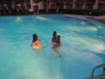 The girls in the pool