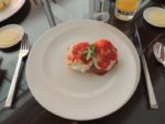 Hubby plate, poache eggs with garlic saurce