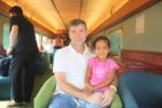 Inside the train with my daddy on our way to Alice Spring Australia, Oct. 2011