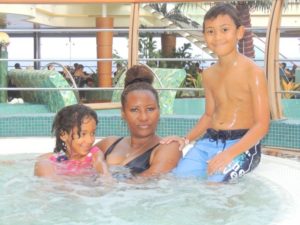 With my kids in Jacuzzi