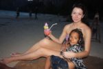 Malaika with her sis Skye having a drink at Railay Beach