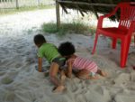 Amani & baby Malaika at Kipepeo Village beach