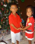 The morning of Xmas, very happy kids and very lucky one. Santa is good