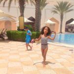 My kids Malaika Imani & Amani @Al Bandar hotel pool
Wacha we Malaika hahahhaaa...