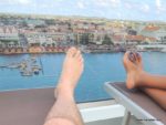 Oranjestad city in Aruba waiting to sail