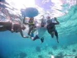 La family Moi, Malaika, Hubby & Amani Snorkelling at Bonaire