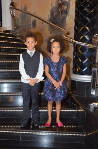 Amani and Malaika dressed up for gala night